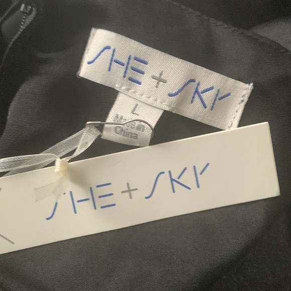 NWT SHE + SKY Black Maxi Dress Size L #168 - Picture 7 of 11